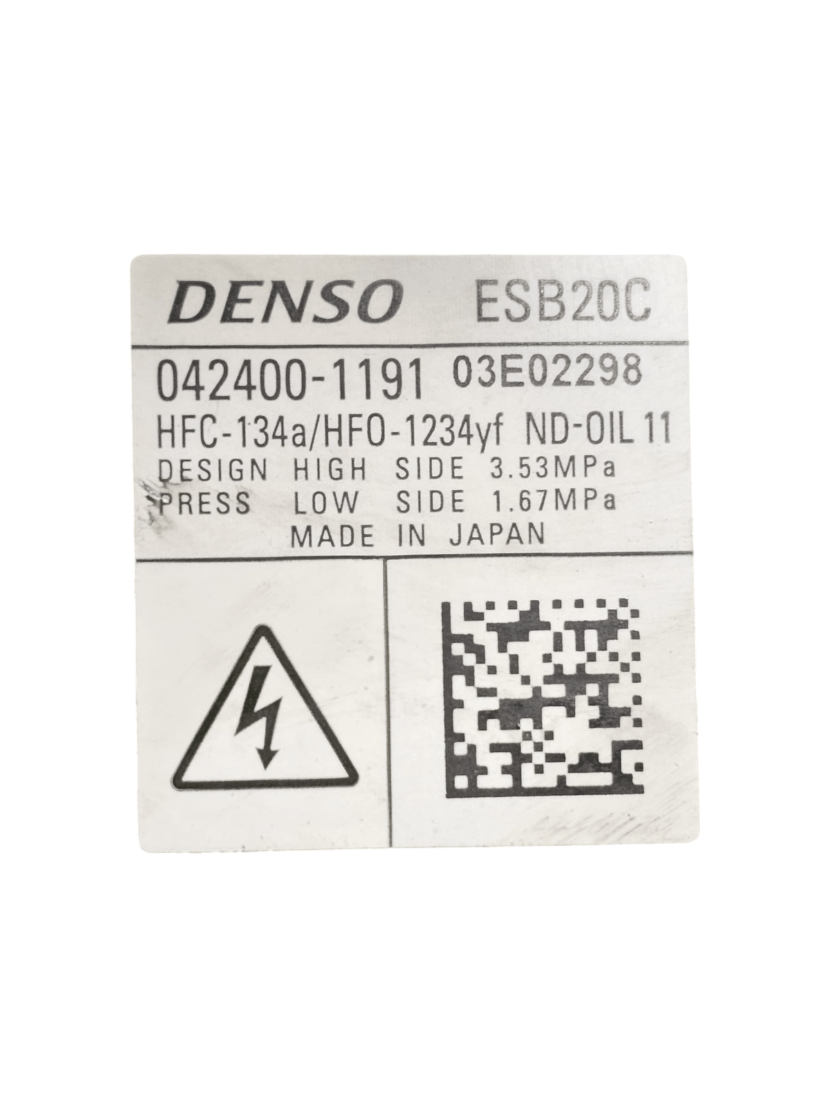 Air Conditioning Compressor Toyota Corolla E210 2.0 Petrol Hybrid Code:042400 - 1191 (2018 - >) - F&P CRASH SRLS - Used Parts