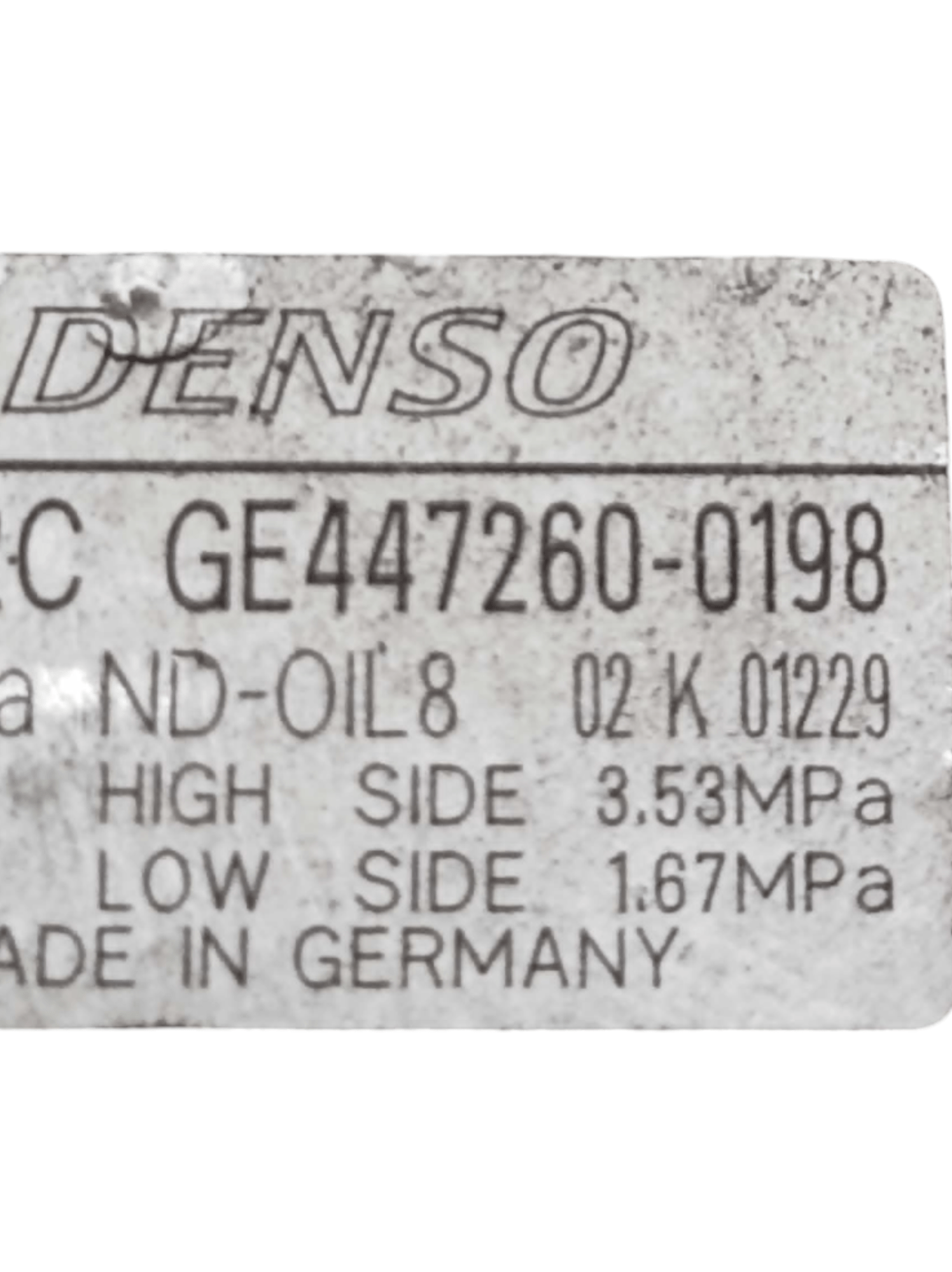 Compressore Aria Condizionata Toyota Corolla Verso 1.6 Benzina COD: GE4472600198 (2001 - 2009) - F&P CRASH SRLS - Ricambi Usati