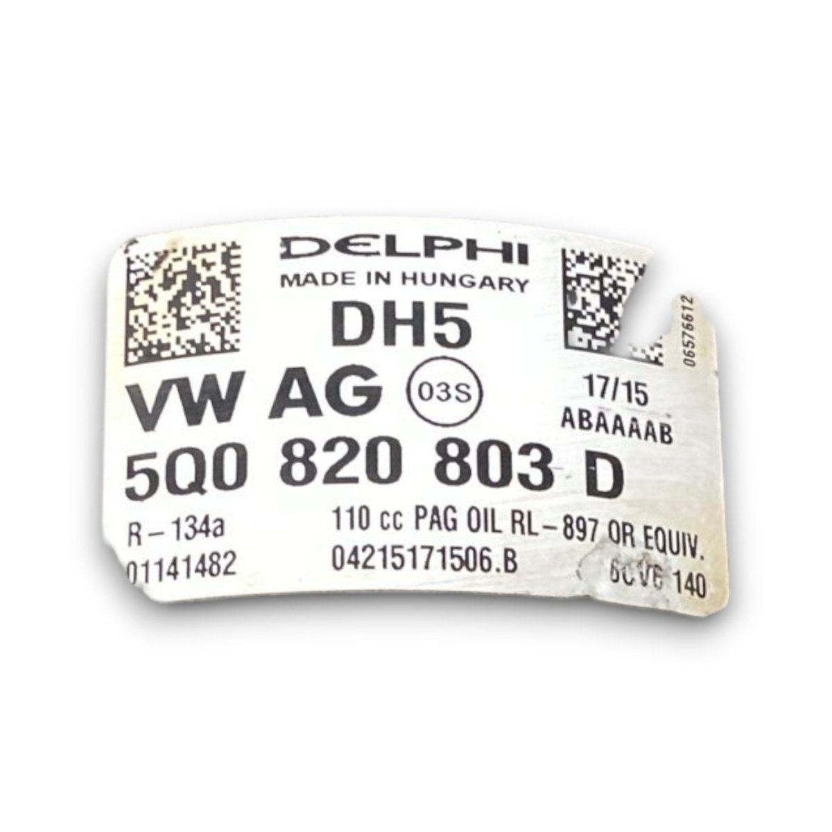 Compressore aria condizionata volkswagen golf VII cod . 5q0820803d 1.6 diesel 82012 > 2021) - F&P CRASH SRL - Ricambi Usati