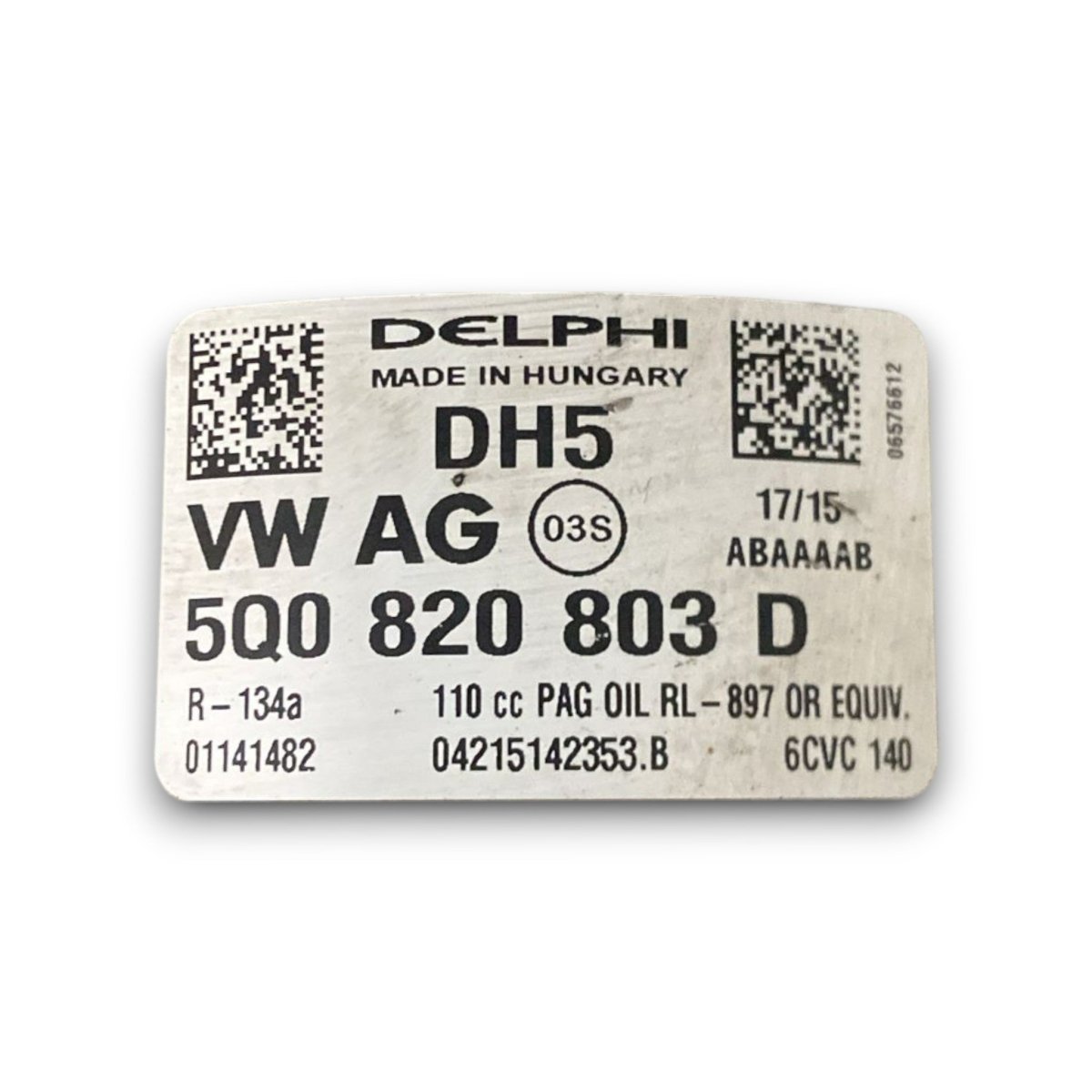 Compressore aria condizionata volkswagen golf VII cod . 5q0820803d 1.6 diesel 82012 > 2021) - F&P CRASH SRL - Ricambi Usati