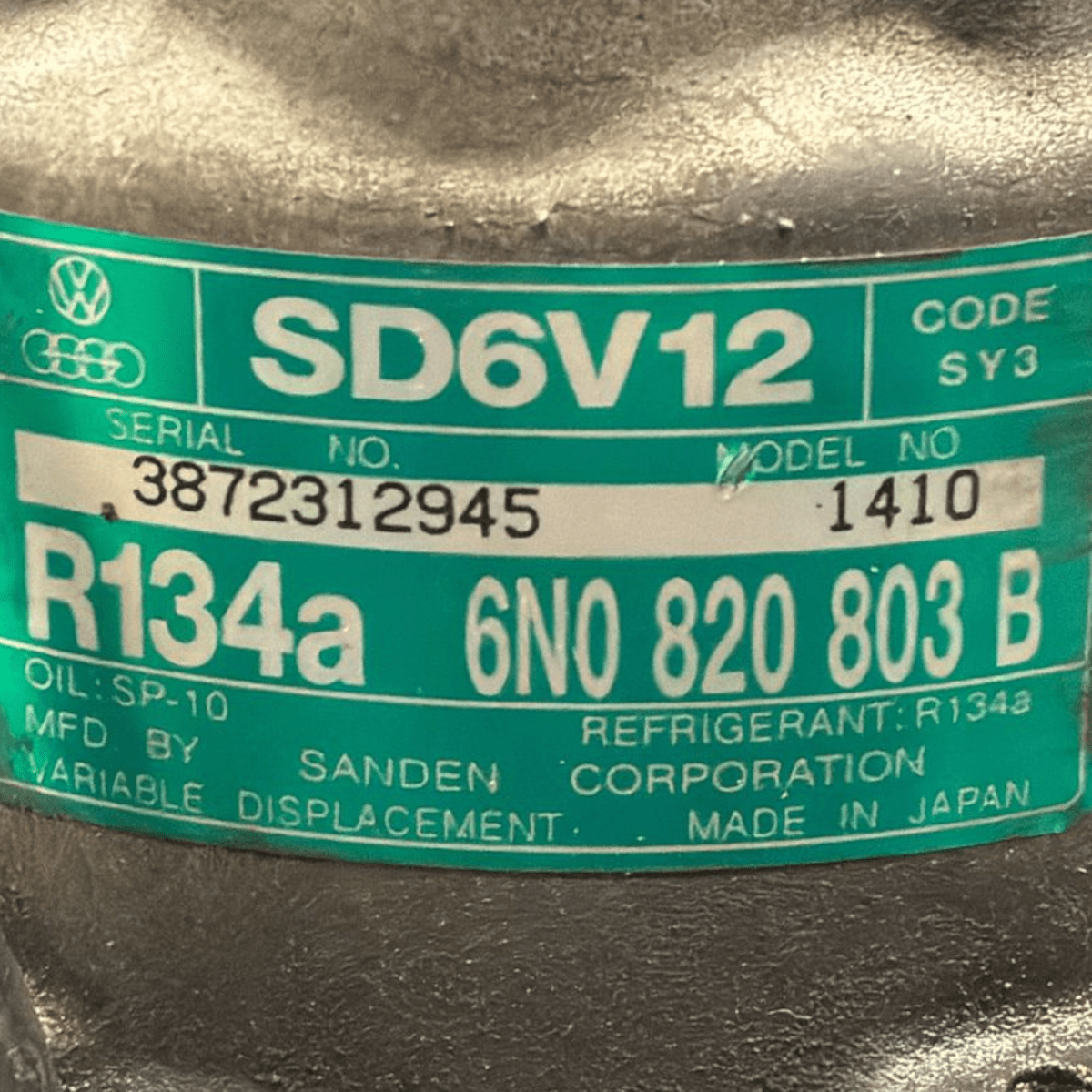 Compressore aria condizionata volkswagen lupo 1.4 diesel cod : 6n0820803b (2000 - 2005) - F&P CRASH SRL - Ricambi Usati
