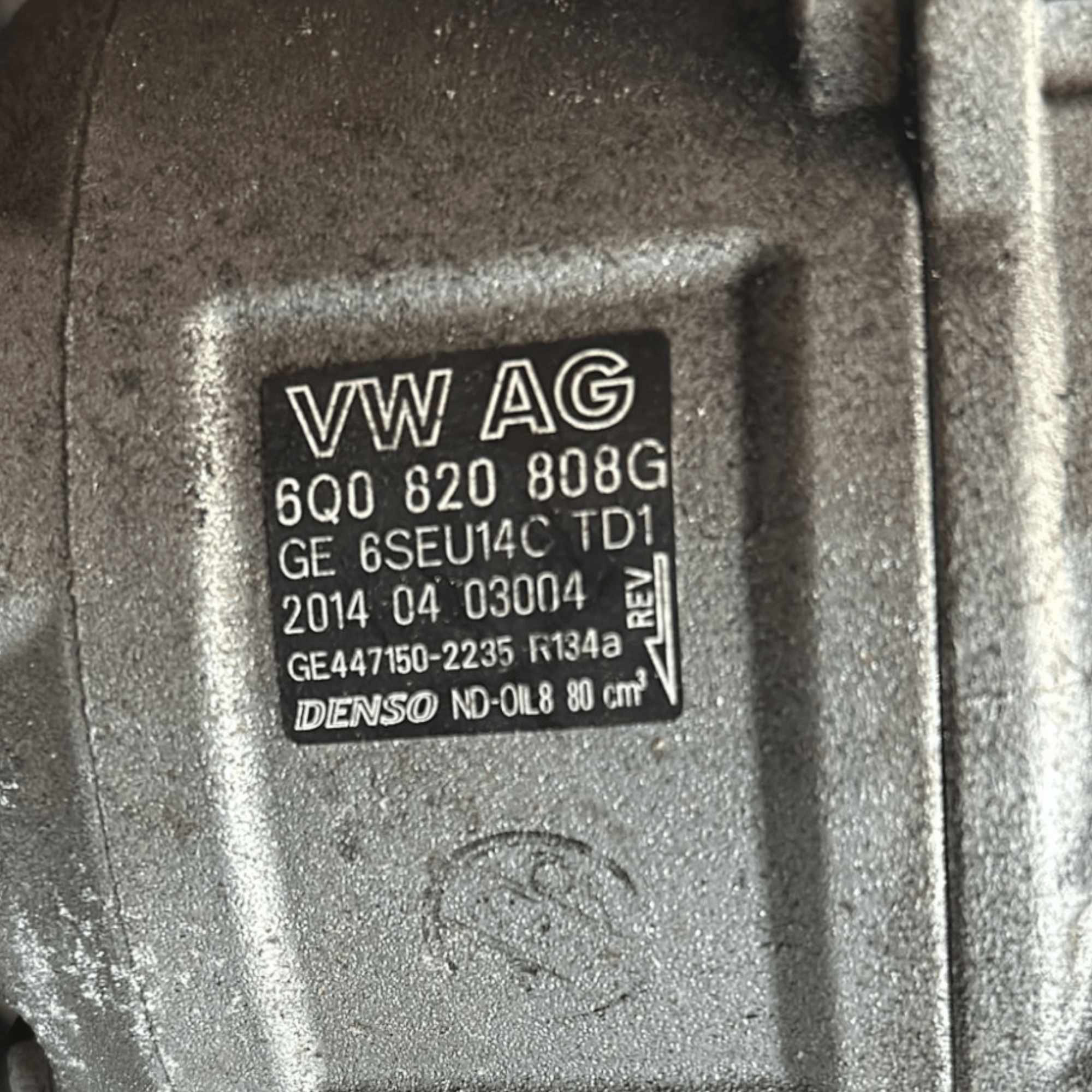 Compressore Aria Condizionata Volkswagen Polo 6R 1.4 Benzina (2009 > 2017) cod:6Q820808 - F&P CRASH SRLS - Ricambi Usati
