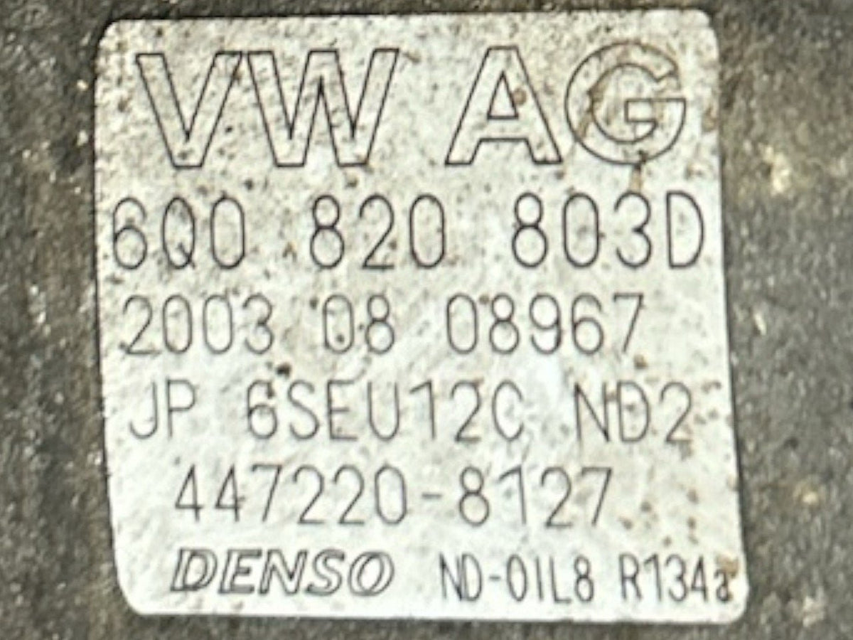 Compressore Aria Condizionata Volkswagen Polo (9N) 1.4 Diesel (2001 > 2009) cod . 6Q0820803D - F&P CRASH SRLS - Ricambi Usati