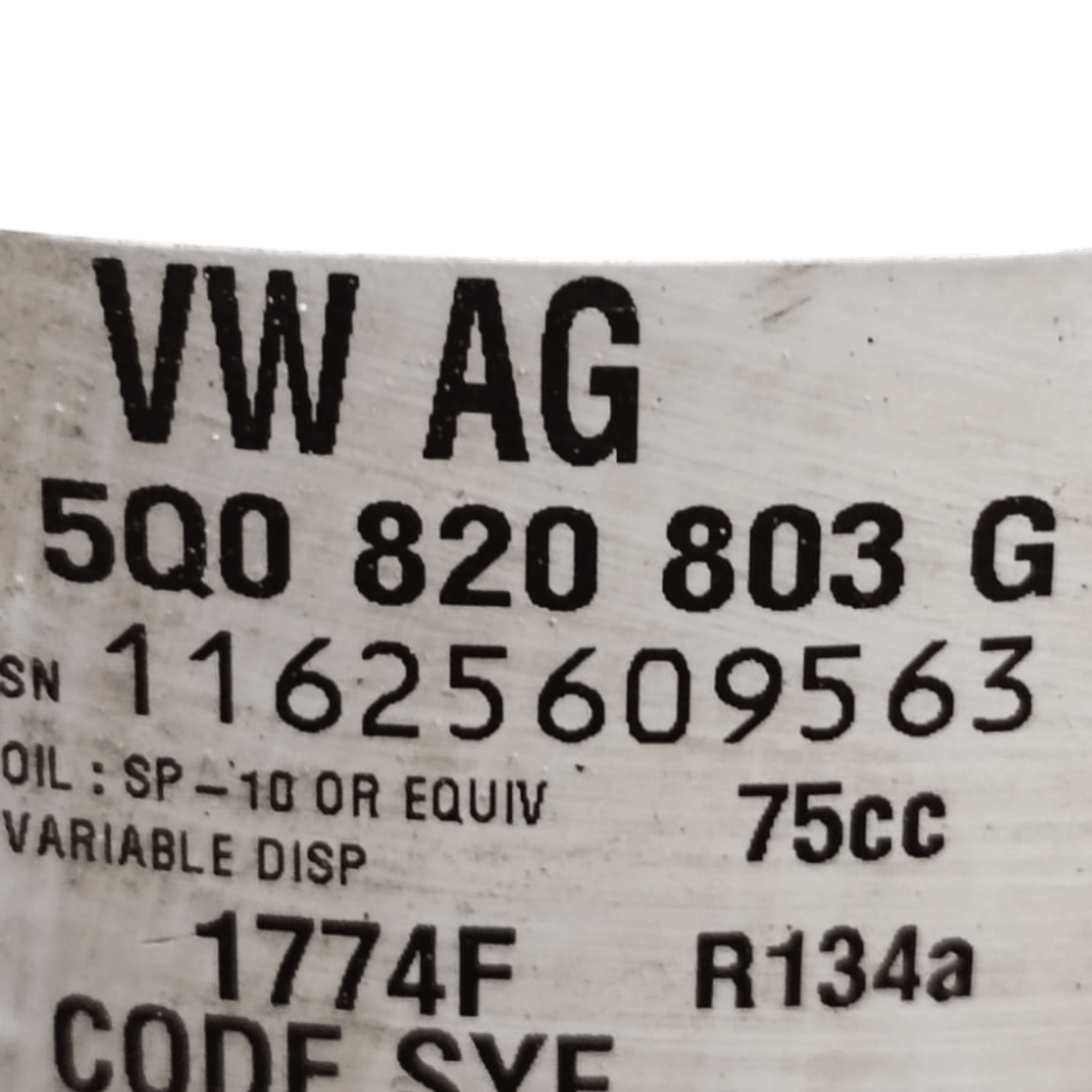 Compressore Aria Condizionata Volkswagen T - Cross 1.0 Benzina COD: 5Q0820803G (2019>) - F&P CRASH SRLS - Ricambi Usati