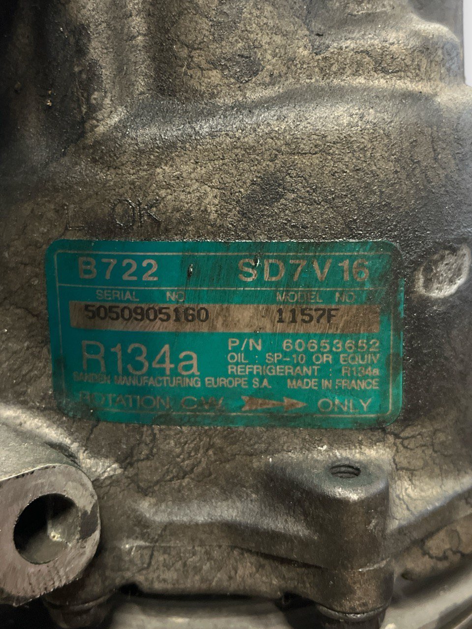 Air Conditioning Compressor Alfa Romeo 147 1.9 Diesel (2000 to 2010) code: 60653652 - F&P CRASH SRLS - Used Parts