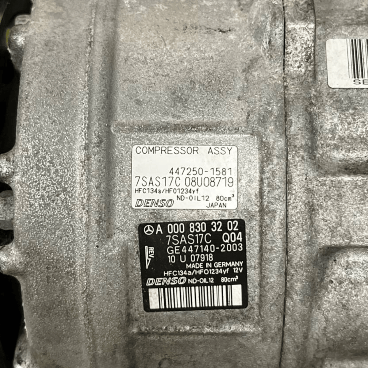 Mercedes-Benz Class V W447 2.2 diesel air conditioning compressor code A0008303202 (2019 - >) - F&P CRASH SRLS - Used Parts