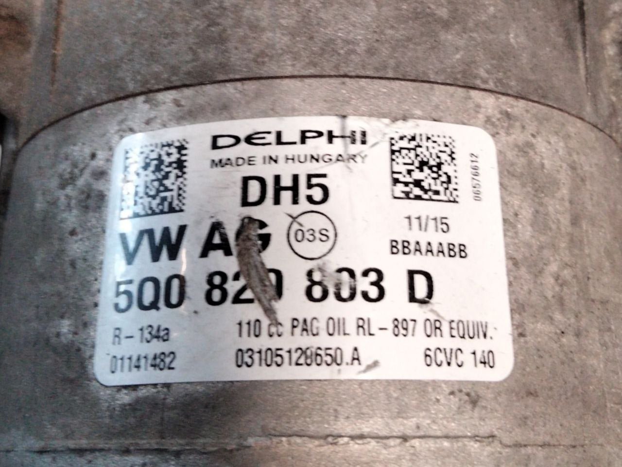 Compressore clima Volkswagen polo / Golf VII / audi A3 1.4 diesel (2009 - 2017)cod.5Q0820803D - F&P CRASH SRLS - Ricambi Usati
