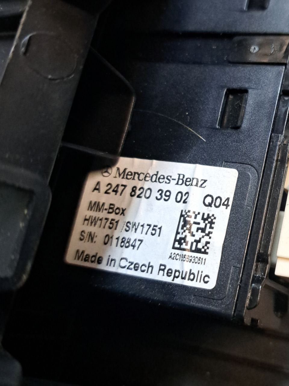 USB Socket Connector Mercedes-Benz Class A W177 (2018>) COD:A2478203902 - F&P CRASH SRLS - Used Parts