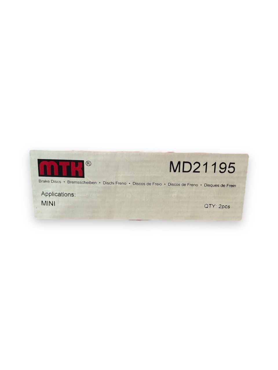 Front Brake Disc Pair MTK Mini Cooper / Mini Clubman R55 1.6 / 2.0 Diesel ( 2007 - 2014 ) code: MD21195 - F&P CRASH SRLS - Used Parts