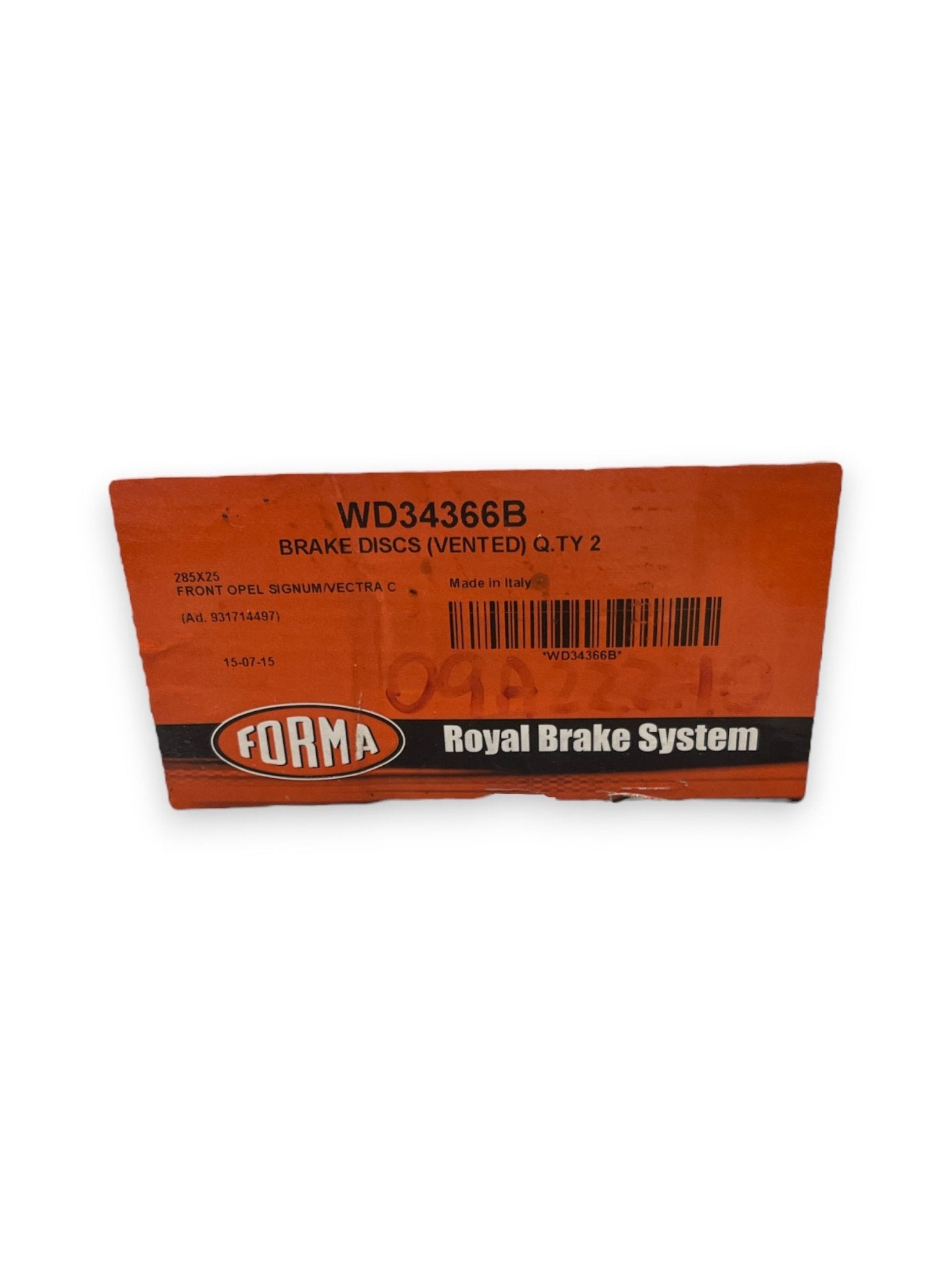 Coppia Dischi Freno FORMA Anteriori Opel Vectra C ( 2002 - 2005 ) cod : WD34366B - F&P CRASH SRLS - Ricambi Usati