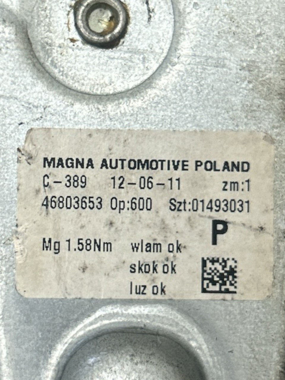 Cremagliera Alzavetro Manuale Posteriore Destra (DX) Fiat Panda (169) (2003 > 2012) cod.46803653 - F&P CRASH SRLS - Ricambi Usati