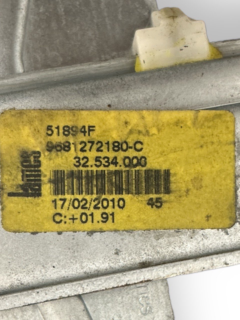Cremagliera Alzavetro Manuale Posteriore Sinistra (SX) Citroen C3 Picasso (2008 > ) cod.9681272180-C - F&P CRASH SRLS - Ricambi Usati