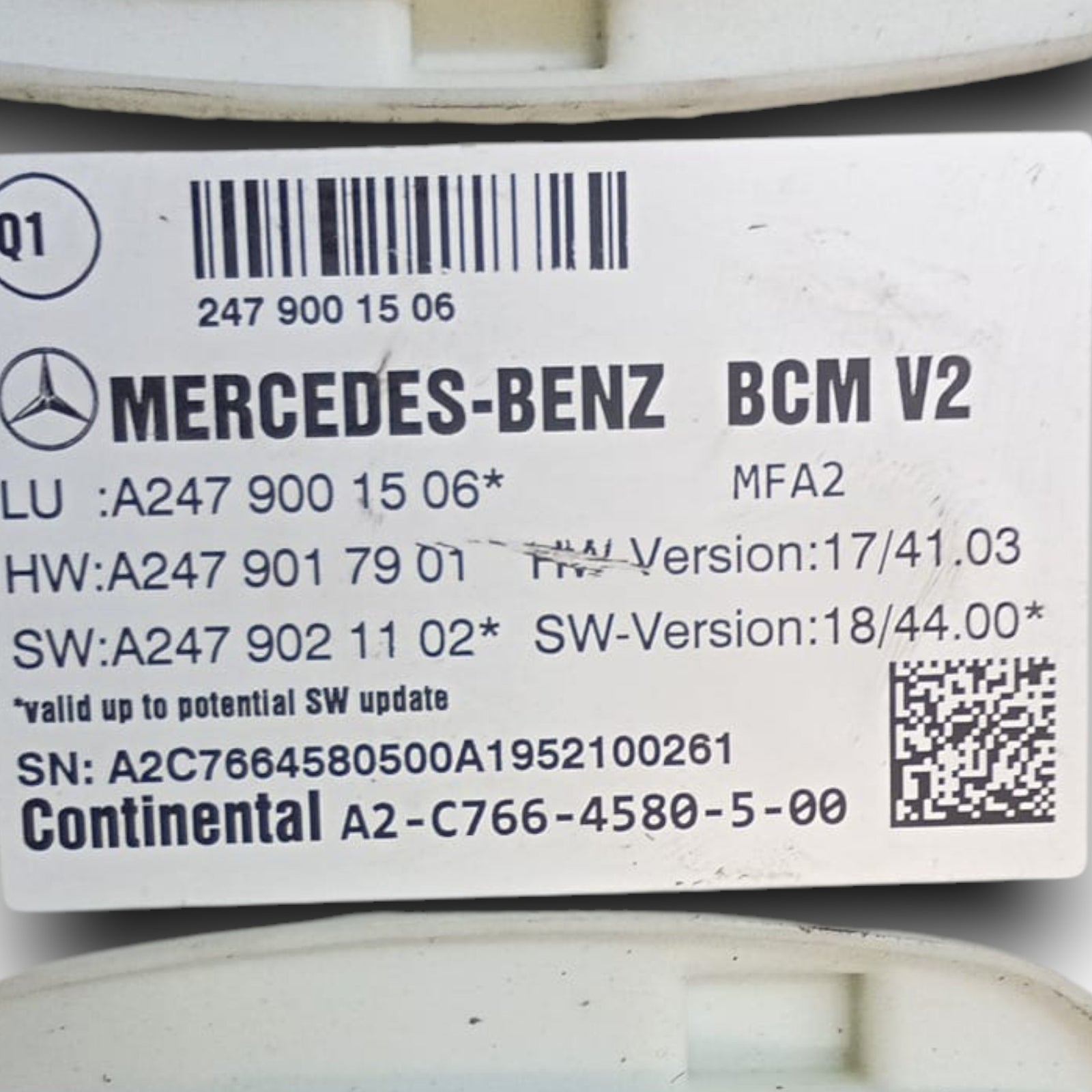 Body computer mercedes-benz glb x247 code . a2479001506 2.0 diesel (2019 >) 