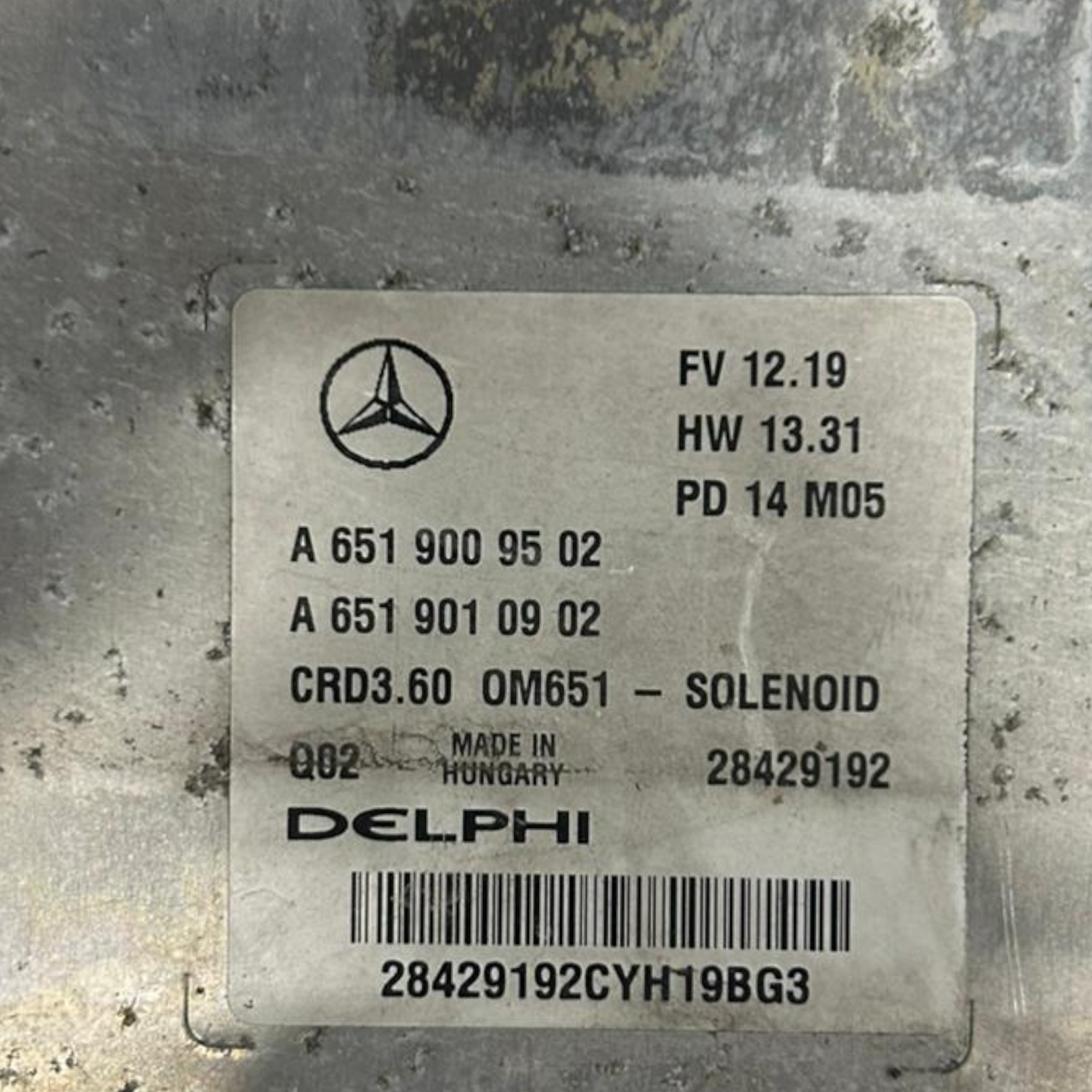 Централна единица ECU на двигателя за Mercedes клас A W176 2.2 дизел код: A6519009502 (2012 > 2018) 