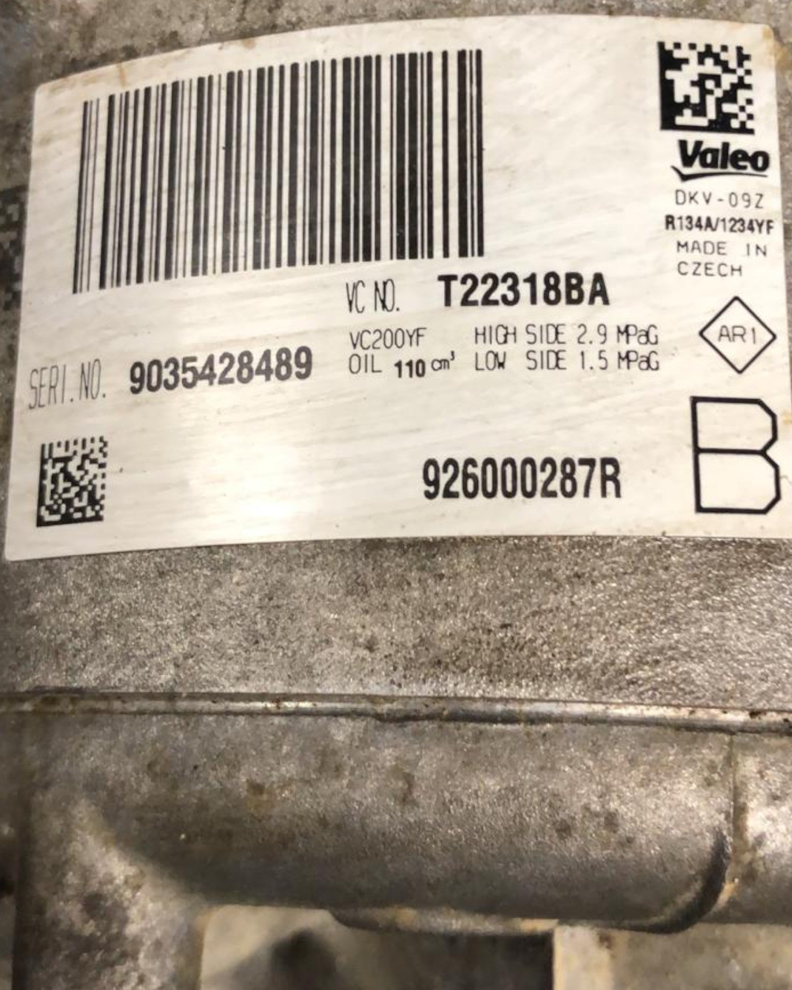 Compressore Aria Condizionata Nissan Micra k14 1.0 Benzina (2017 > 2024) cod:T22318BA