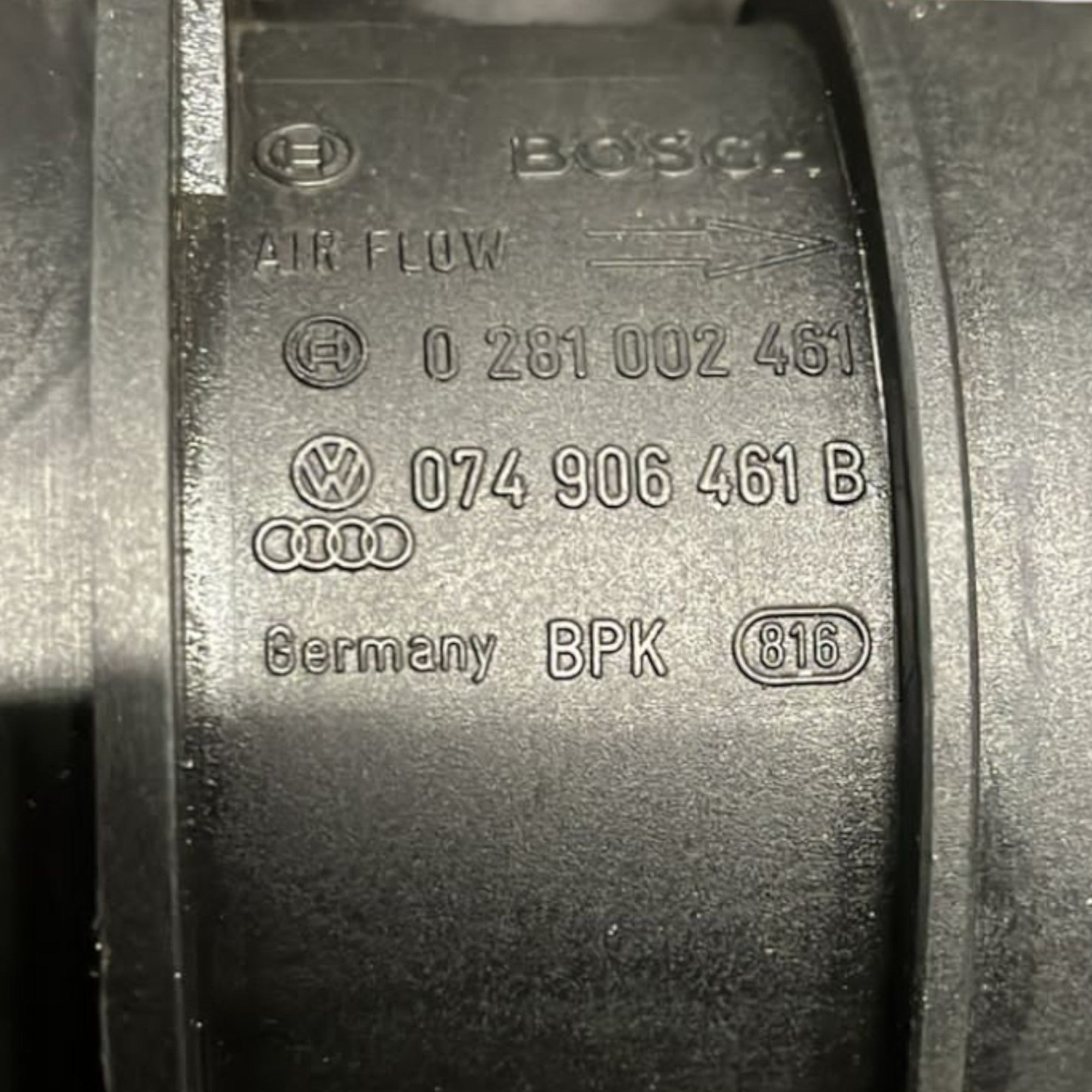 Debimetro / Flussometro Audi A3 (8P) cod:074906461B 2.0 Diesel (2003>2013) - F&P CRASH SRLS - Ricambi Usati