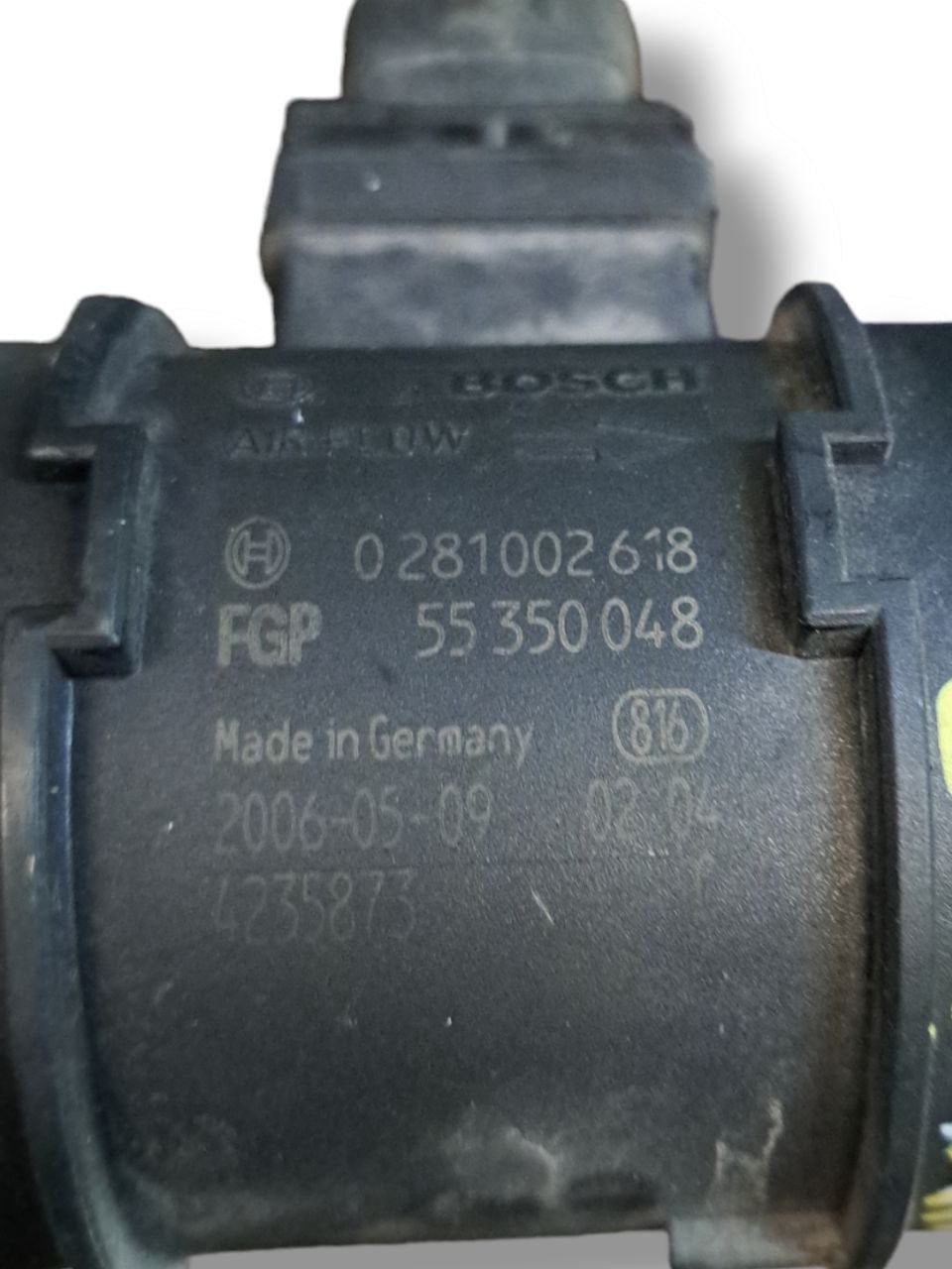Debimetro / Flussometro Fiat Croma / Fiat / Alfa / Lancia 1.9 Diesel (2007) COD:0281002618 - F&P CRASH SRLS - Ricambi Usati