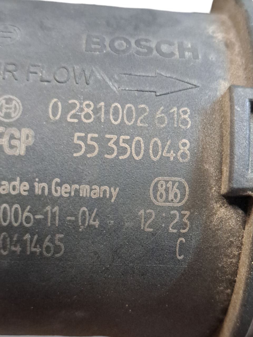 Debimetro / Flussometro Opel Astrta H / Fiat / Alfa / Lancia 1.9 Diesel (2007) COD:0281002618 - F&P CRASH SRLS - Ricambi Usati