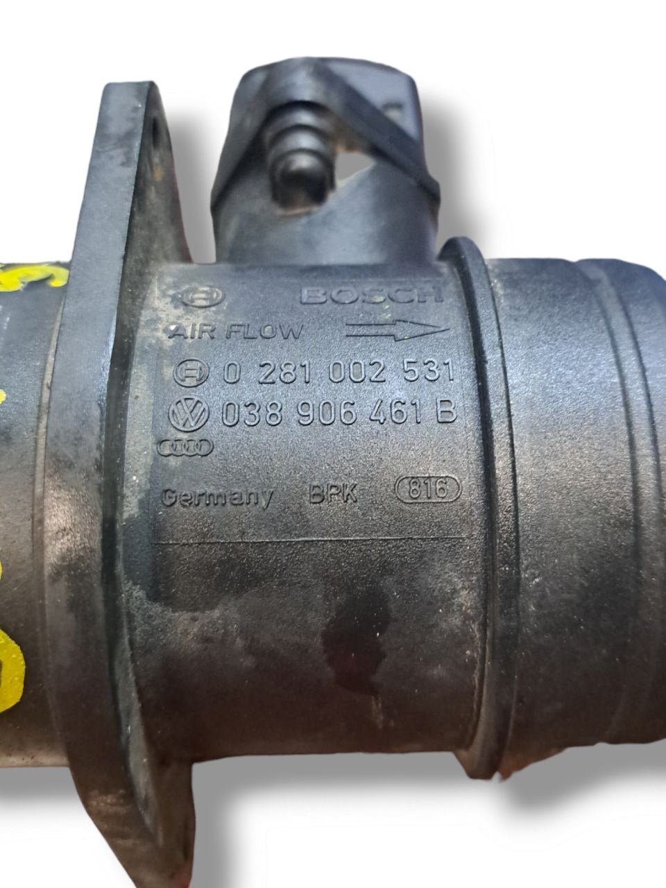 Debimetro / Flussometro Volkswagen Golf V / Audi A3 8P 1.9 diesel (2003-2008) COD:038906461B - F&P CRASH SRLS - Ricambi Usati