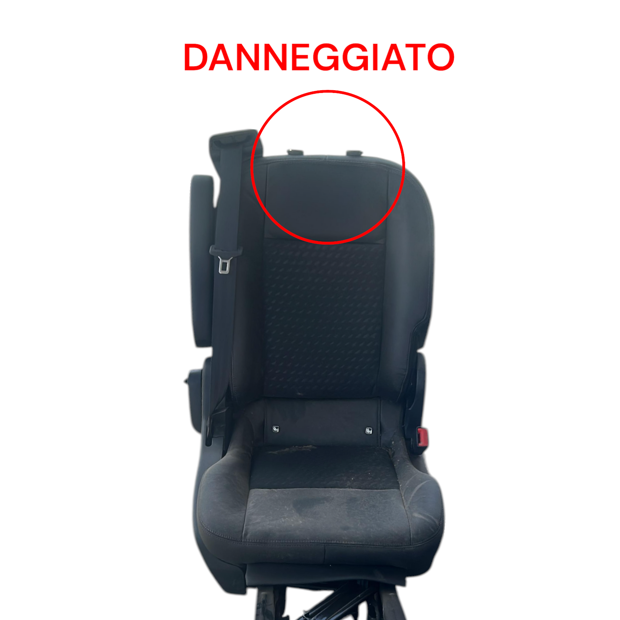 Sedile posteriore passeggero in stoffa e pelle nero Ford Tourneo Custom I (2018 > 2023) 8 posti
