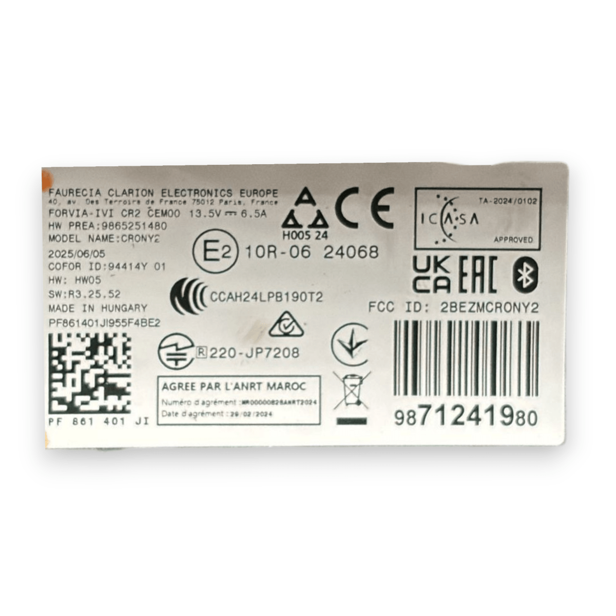 Display / schermo citroen c3 cod:9871241980 (2023 - ) - F&P CRASH SRL - Ricambi Usati