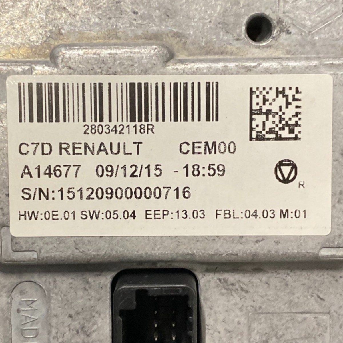 Display / schermo renault kadjar Cod: 280342118r (2015 - 2022) - F&P CRASH SRLS - Ricambi Usati