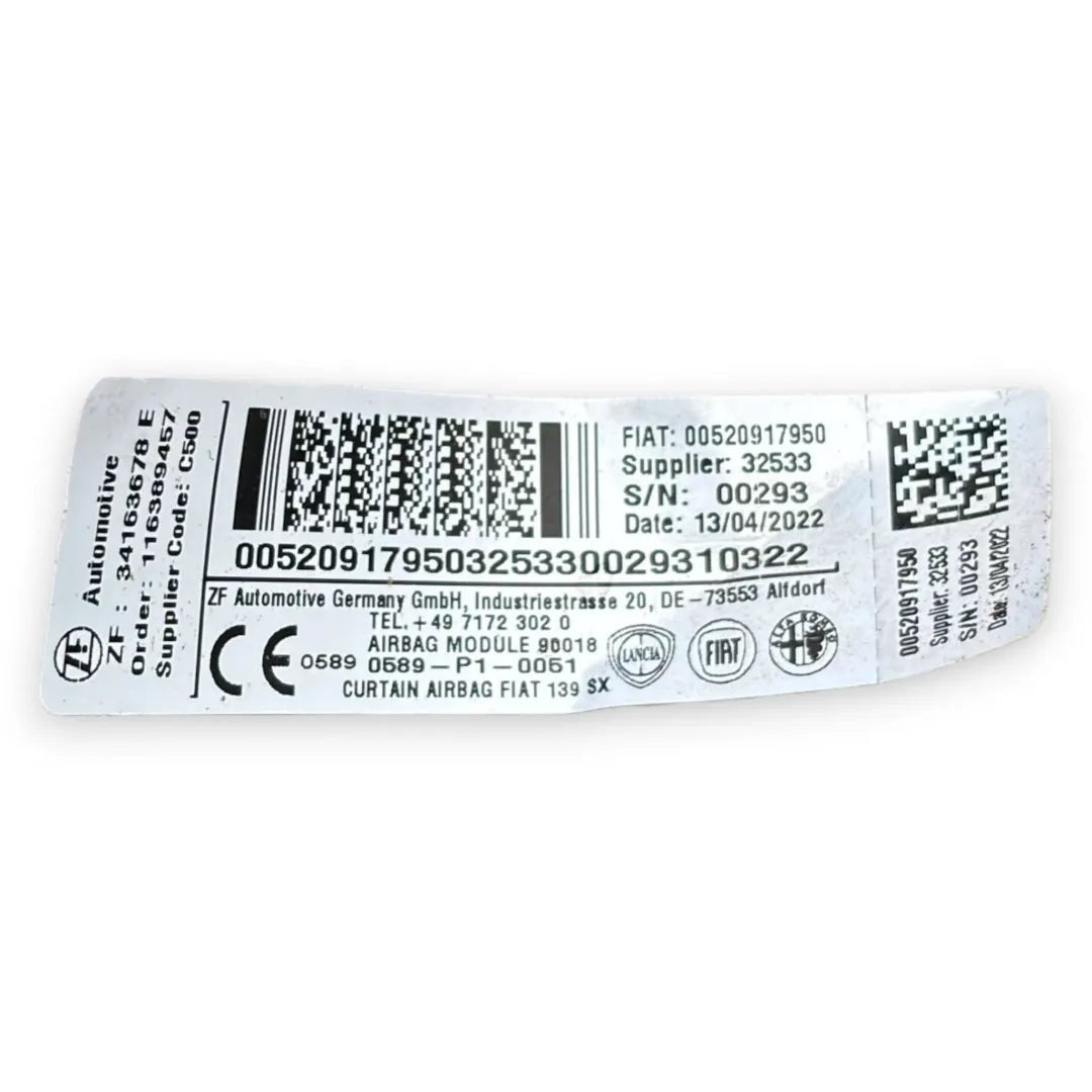 Dettaglio Airbag a tendina sinistro Fiat Panda III 2016–2022 OEM 52091795 - foto 2