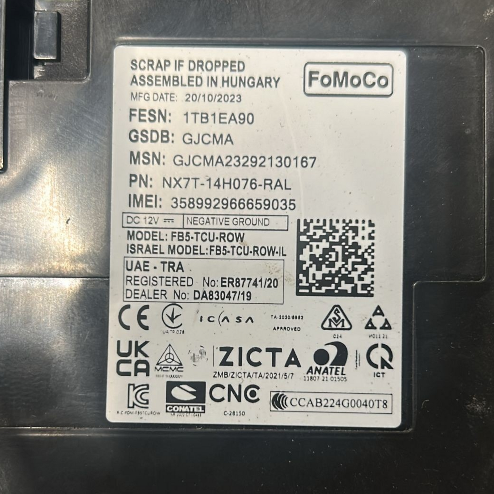 Telematic control unit ford focus iv code:nx7t-14h076-ral (2018 > 2025) 