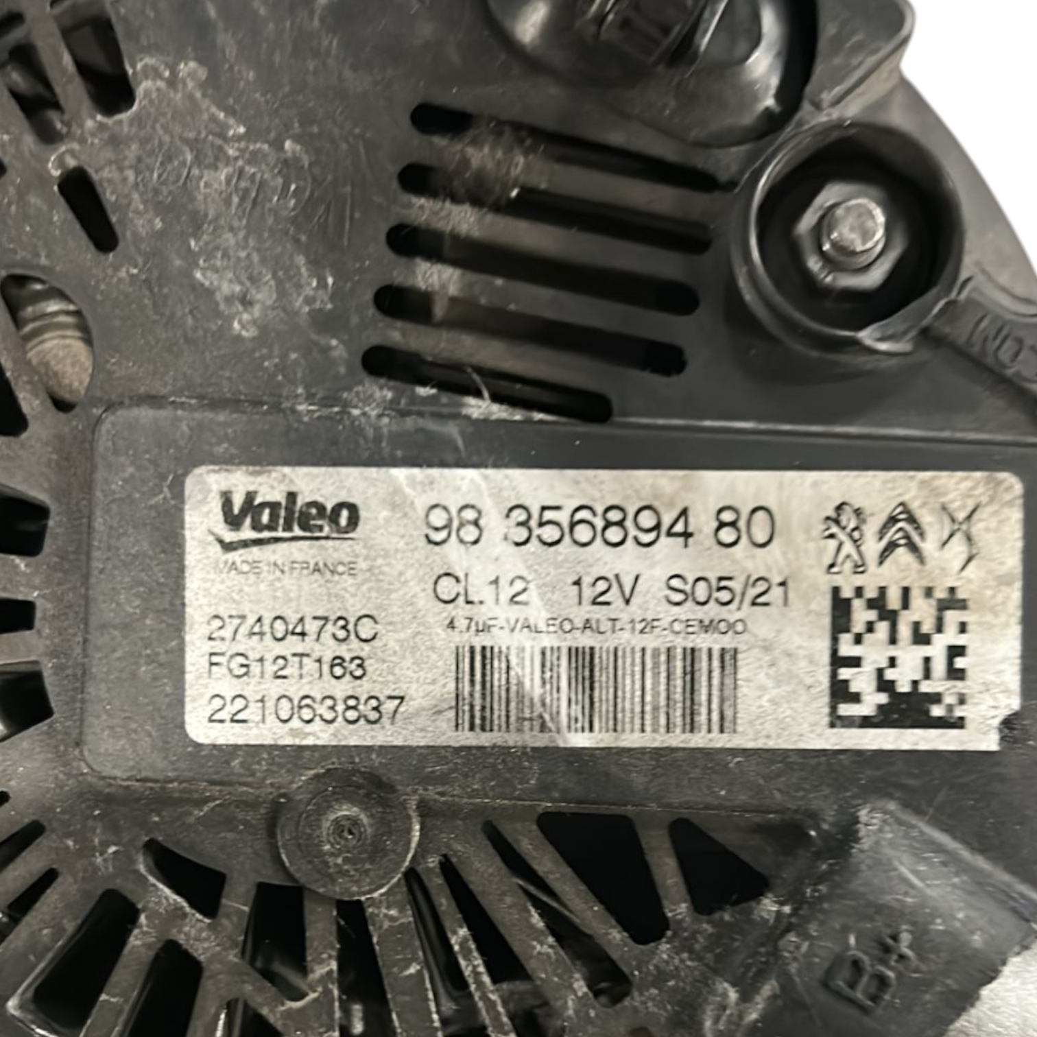 Alternator citroen c3 1.2 bencin kod:9835689480 (2016 > 2023) 