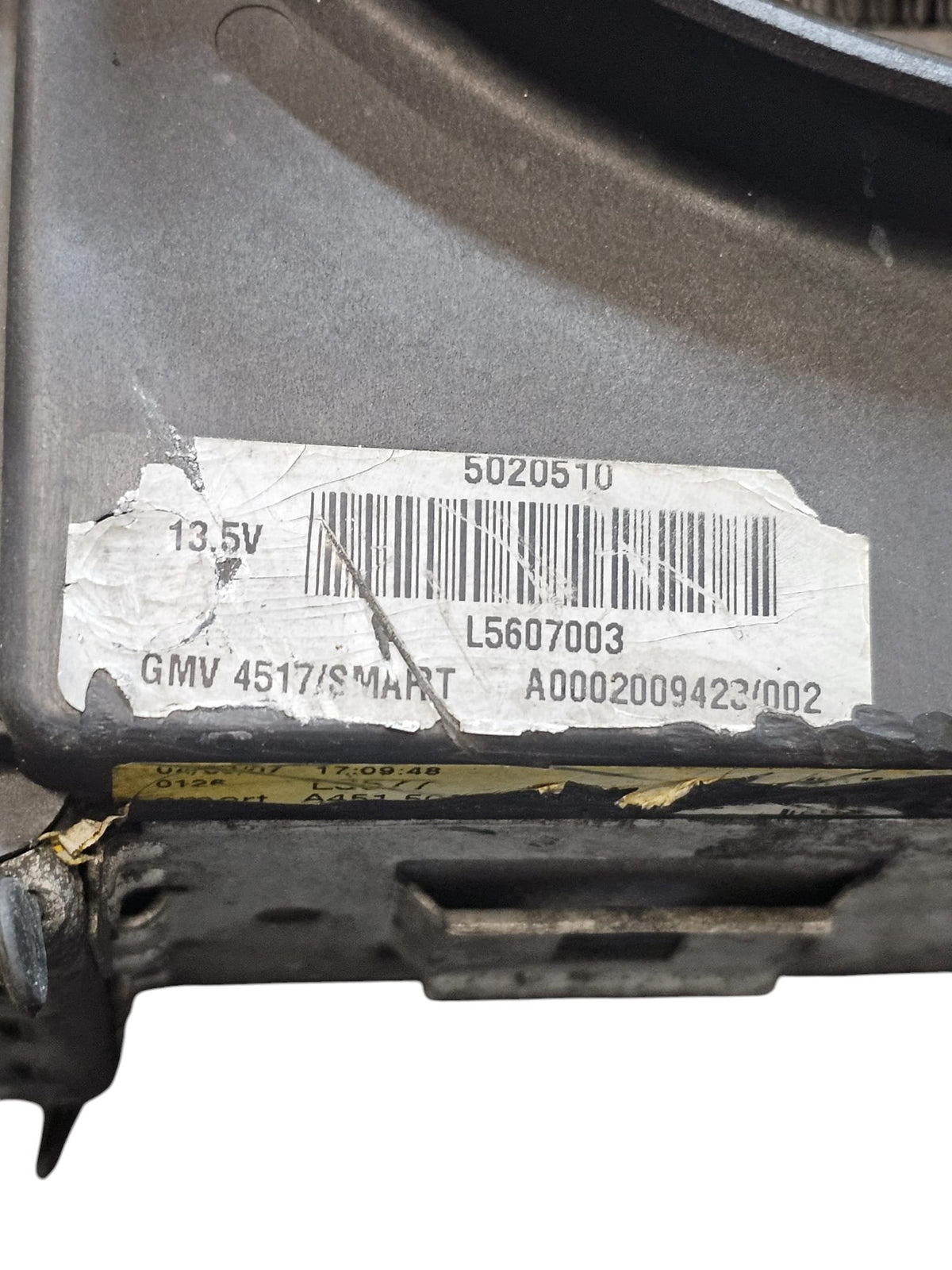Electric fan + Intercooler radiator Smart ForTwo W451 1.0 Petrol Code:5020510 (2007 - 2015) - F&P CRASH SRLS - Used Parts