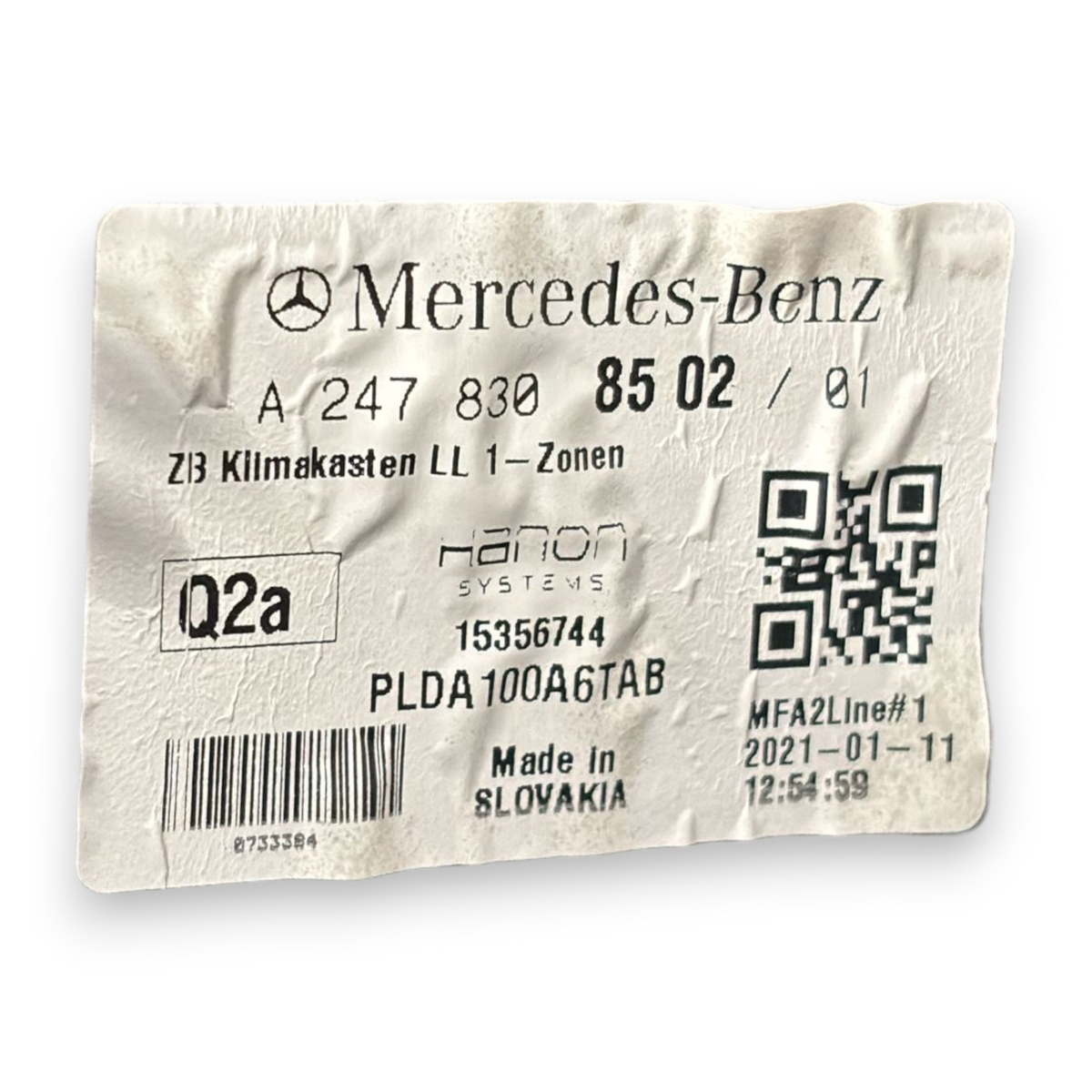 Gruppo riscaldamento / stufa mercedes-benz cla x118 2.0 diesel cod:a2478308502 (2019-)