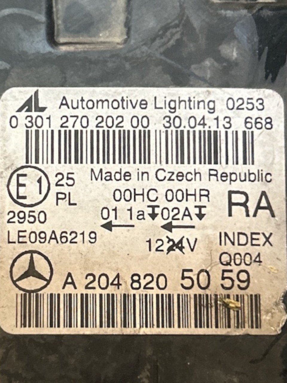 Fanale / Faro Alogeno Anteriore Destro Mercedes Benz Classe C (W204) (2007 > 2015) cod.A2048205059 - F&P CRASH SRLS - Ricambi Usati
