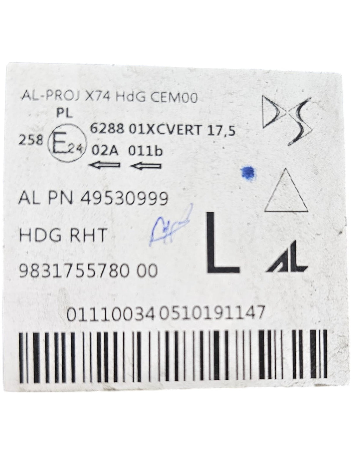 Fanale / Faro Full Led Anteriore Sinistro DS7 Crossback Cod:9831755780(2017 - >) - F&P CRASH SRLS - Ricambi Usati