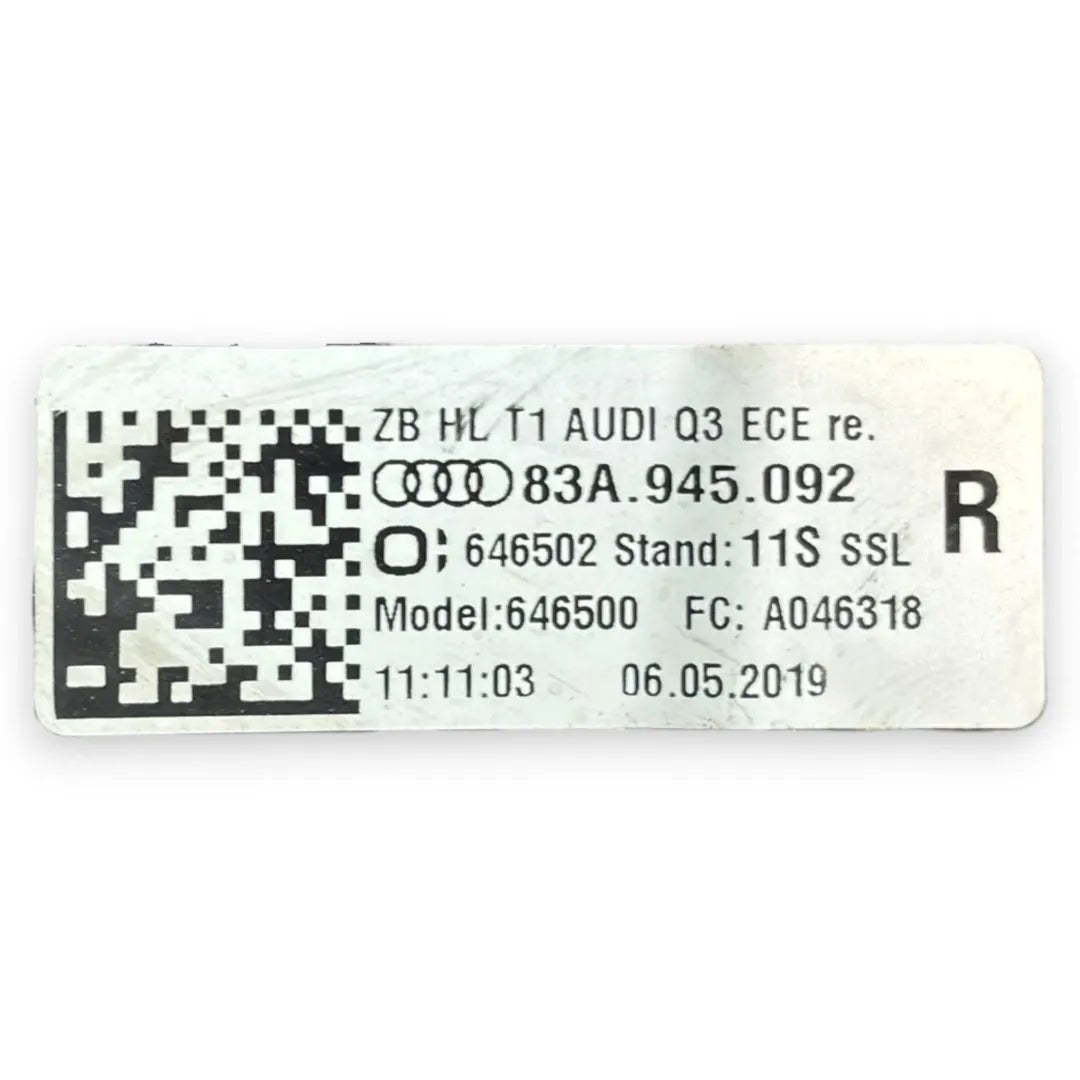Dettaglio Fanale posteriore esterno destro Audi Q3 SPB F3N dal 2019 OEM 83A945070 - foto 3
