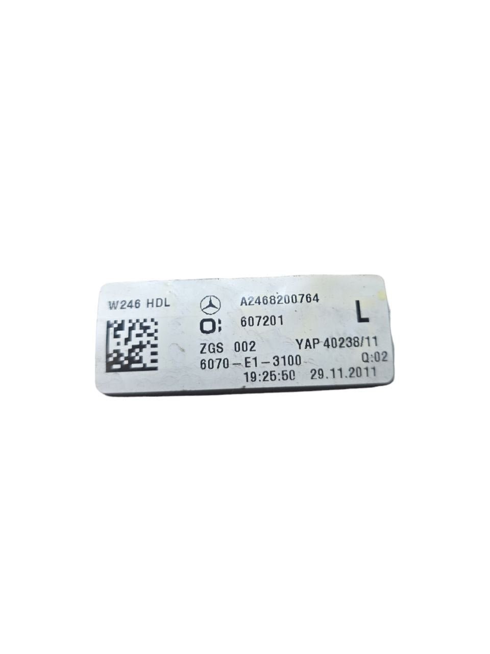 FANALE POSTERIORE SINISTRO INTERNO MERCEDES - BENZ CLASSE B W246 Cod : A2468200764 (2011 - 2018) - F&P CRASH SRLS - Ricambi Usati