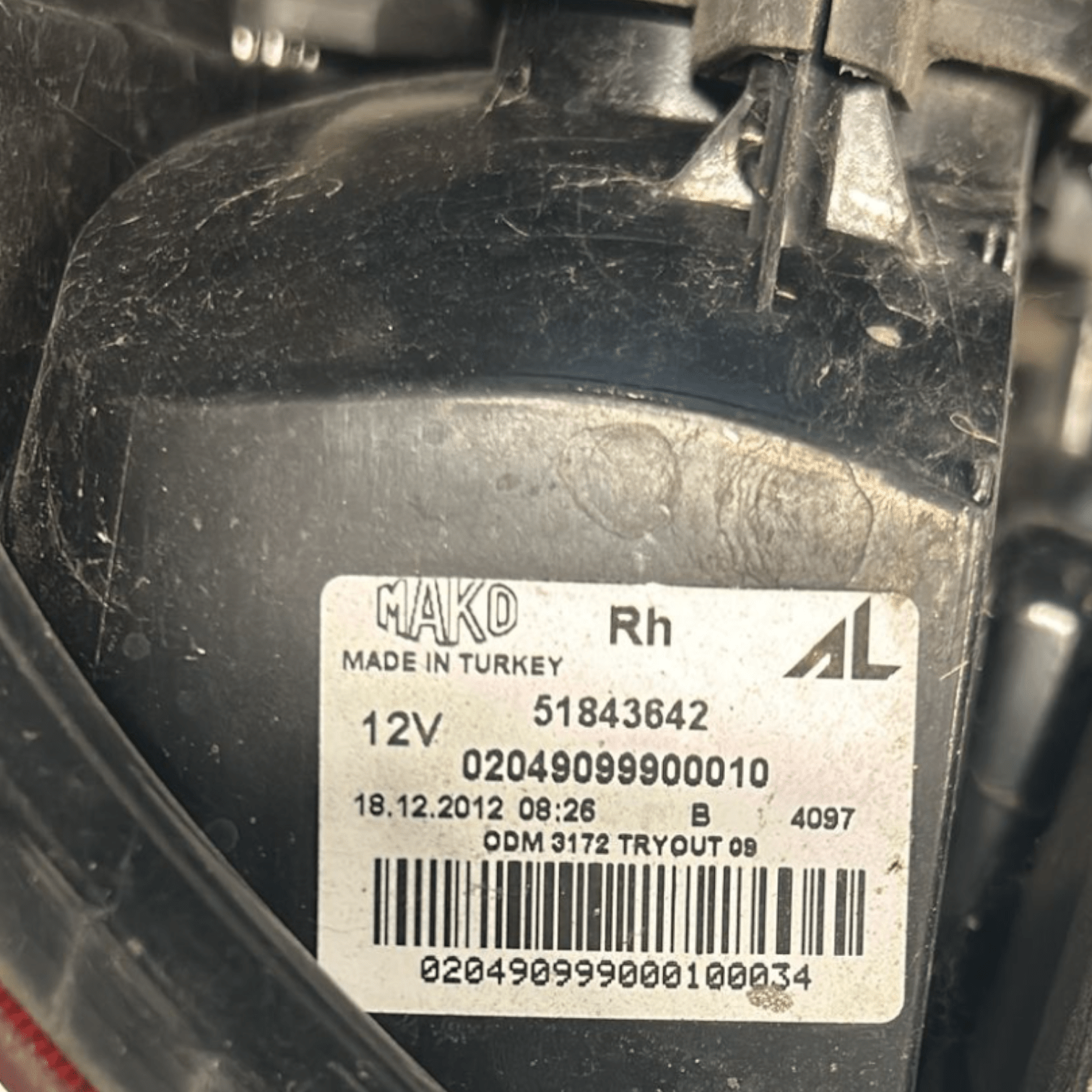 Right Rear Halogen Tail Light Fiat Panda 312 cod:51843642 (2012 >) - F&P CRASH SRLS - Used Parts