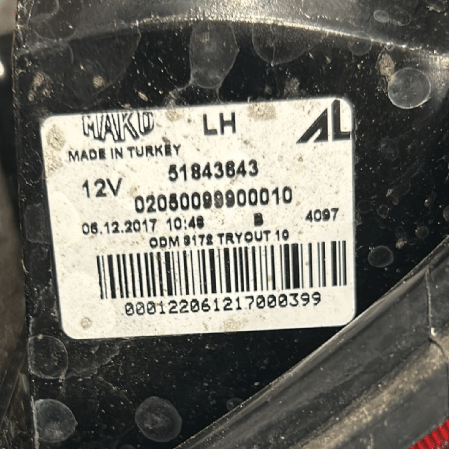 Left Rear Halogen Stop Light Fiat Panda 312 cod:51843643 (2012 >) - F&P CRASH SRLS - Used Parts