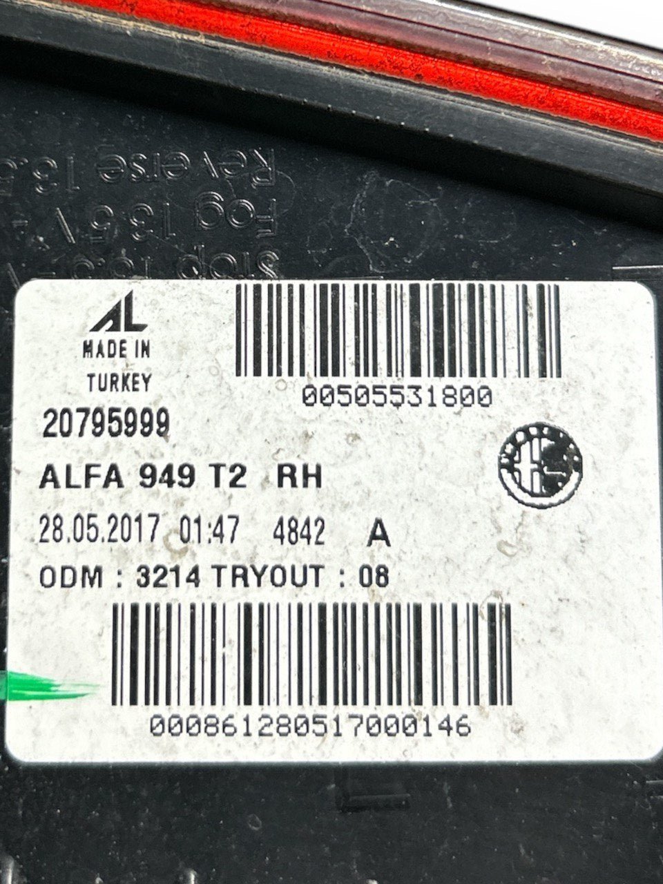 Rear Right Internal Stop Led Light Alfa Romeo Stelvio (2016 > ) code.20795999 - F&P CRASH SRLS - Used Parts