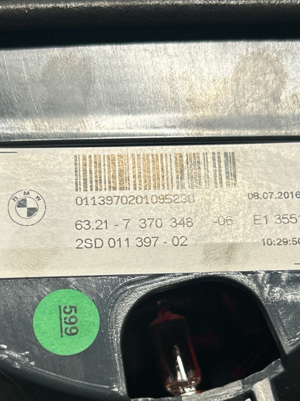 Rear Right Internal Stop Led Light BMW Series 5 (F11) (2010 > 2017) code . 7370348 - F&P CRASH SRLS - Used Parts