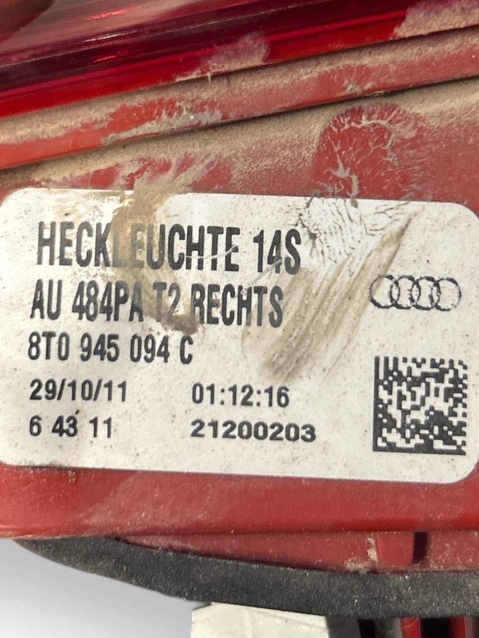 Right Rear LED Stop Light Audi A5 (8T) (2010 > 2017) code 8T0945094C - F&P CRASH SRLS - Used Parts
