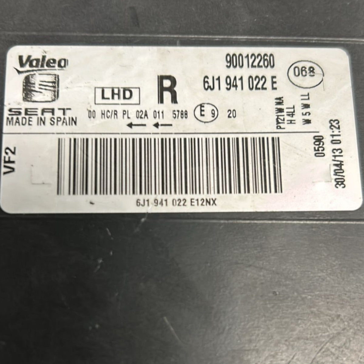Front Right Halogen Headlight Seat Ibiza (2008 > 2017) code:6J1941022E - F&P CRASH SRLS - Used Parts
