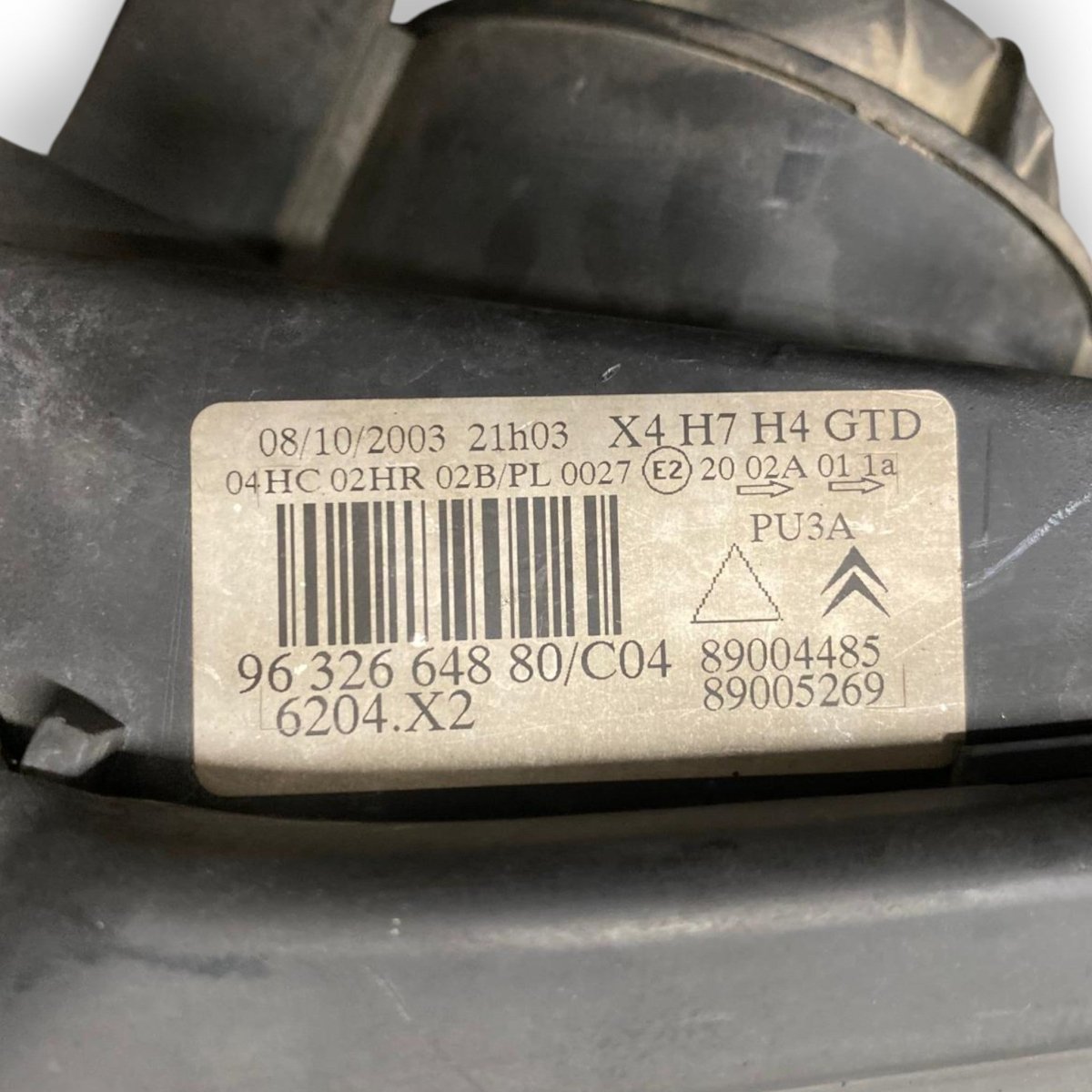 Left front halogen headlight (sx) Citroen C5 I (2000 - 2008) Code: x4h7h4gtd - F&P CRASH SRLS - Used Parts