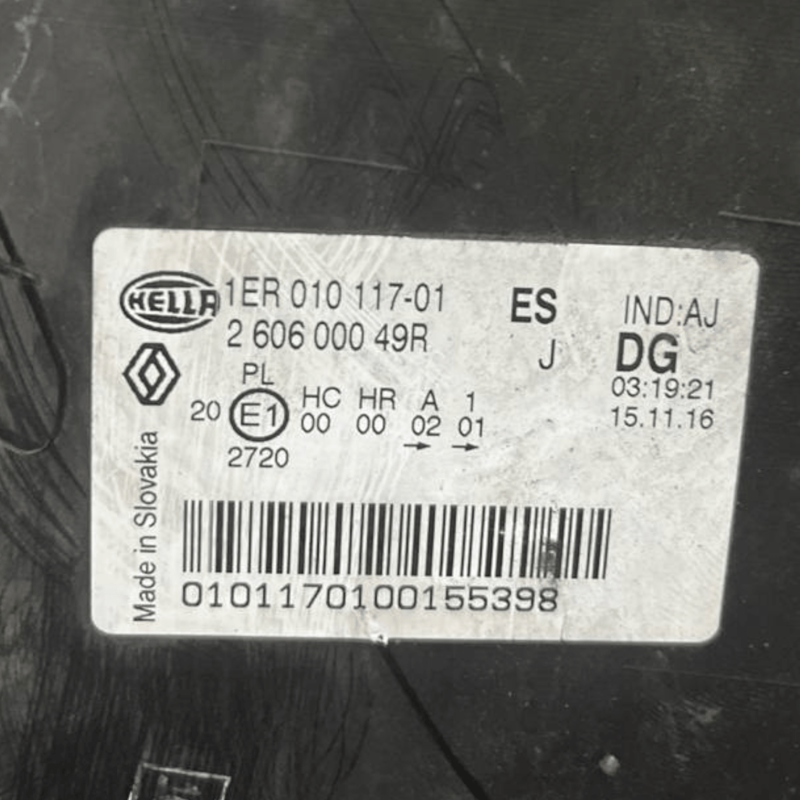Left Halogen Headlight (sx) Renault Master III (2010 to 2019) code: 260600049R - F&P CRASH SRLS - Used Spare Parts