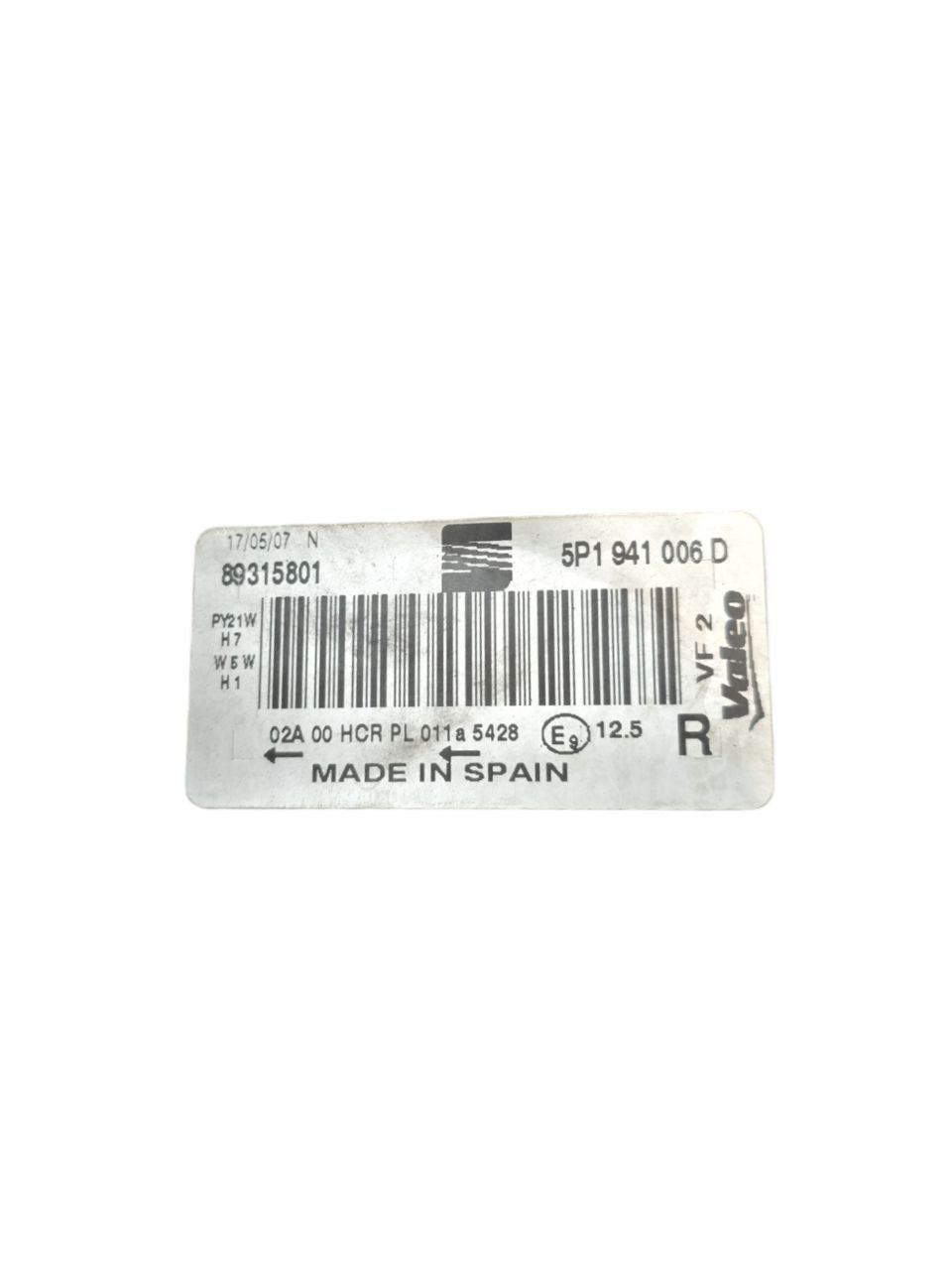 Faro / Fanale Anteriore Destro Alogeno Seat Leon ( 2005 - 2012 ) Cod : 89315801 - F&P CRASH SRLS - Ricambi Usati