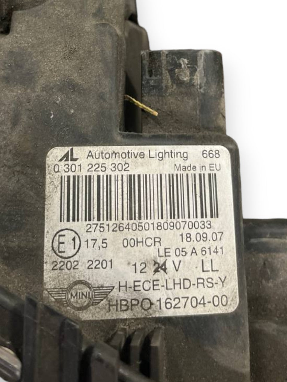 Right front headlight (dx) Halogen Mini One (2007 to 2013) code: 0301225302 - F&P CRASH SRLS - Used Parts