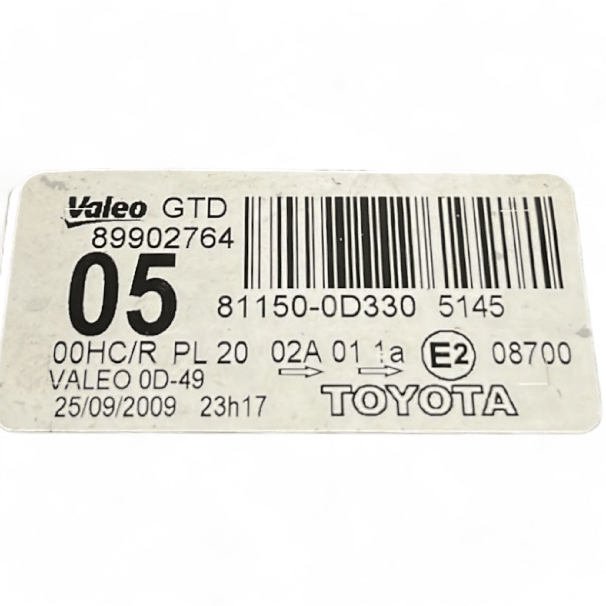 Faro / Fanale Anteriore Sinistro Alogeno Toyota Yaris (2005 - 2011) cod.81150 - 0D330 - F&P CRASH SRLS - Ricambi Usati
