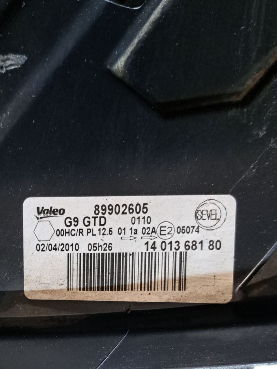 Left front headlight / lamp halogen Fiat Scudo (2007) COD:89902605 - F&P CRASH SRLS - Used Parts