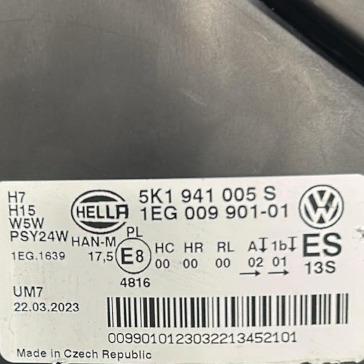 Faro / fanale anteriore sinistro volkswagen golf vi cod:5K1941005S (2008 > 2012) - F&P CRASH SRLS - Ricambi Usati