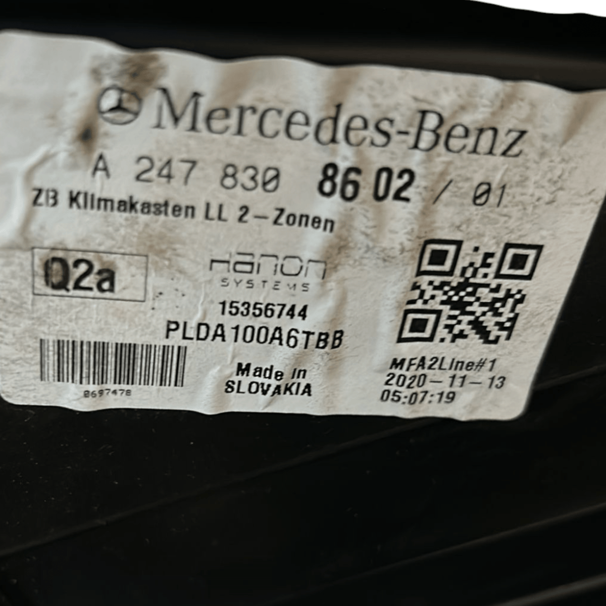 Mercedes Benz Class B W247 (2019 >) heater group code: A2478308602 - F&P CRASH SRLS - Used Parts
