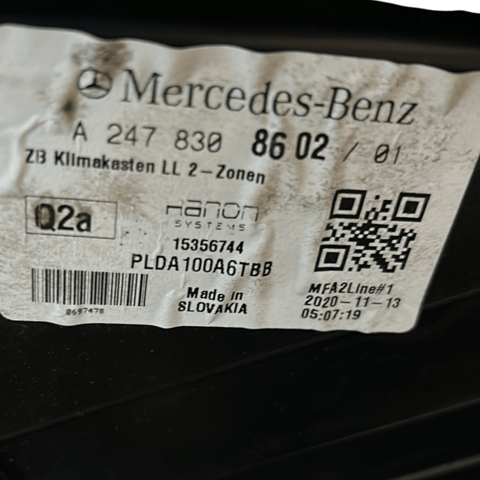 Mercedes Benz Class B W247 (2019 >) heater group code: A2478308602 - F&P CRASH SRLS - Used Parts